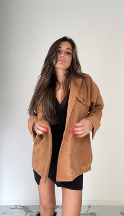 Giacca / camicione camoscio costine