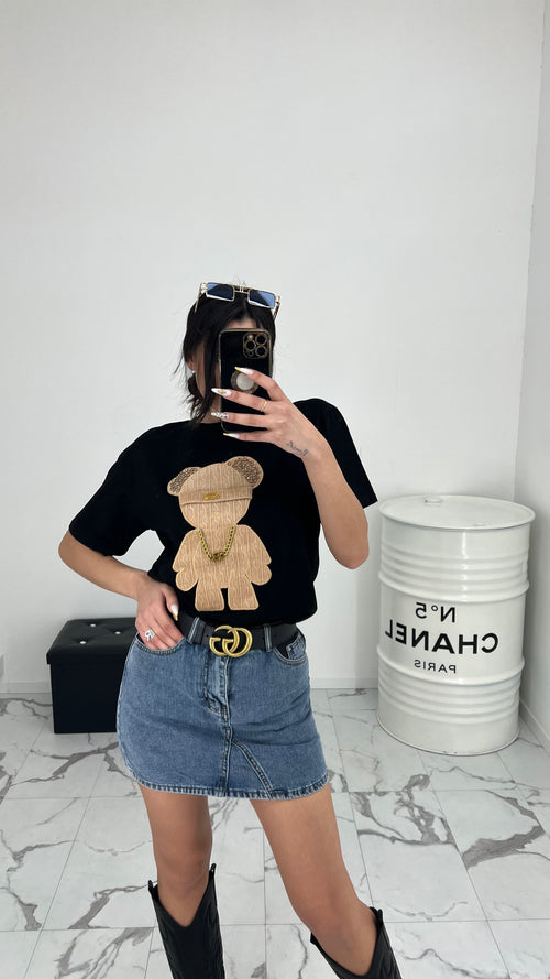 Gonna in jeans bicolor con shorts cucito