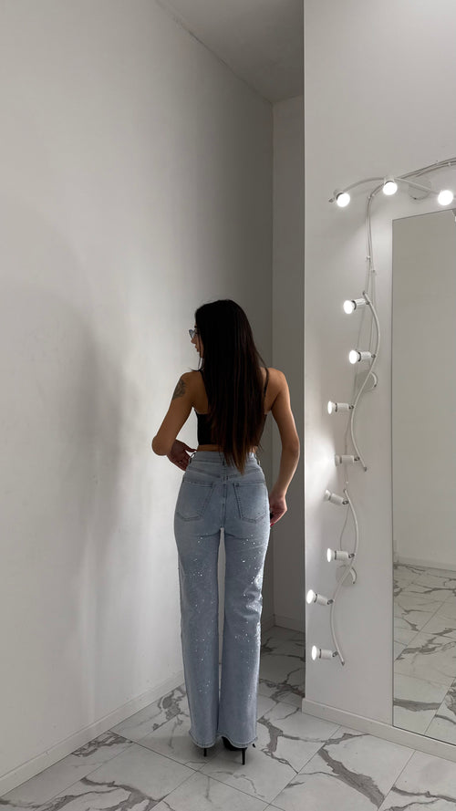 Jeans Shine Asimmetrico Palazzo