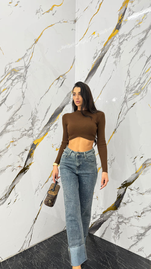 Jeans Risvolto Brillant