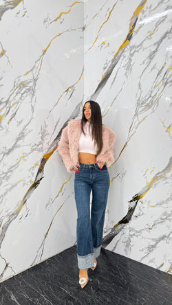 Jeans Palazzo Risvolto Shine