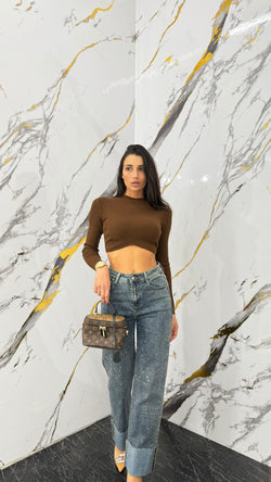 Jeans Risvolto Brillant