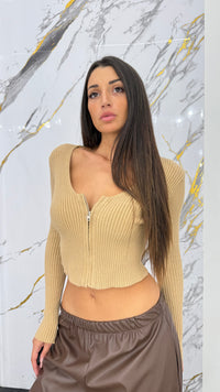 Maglia costine zip - 3 colori - 1