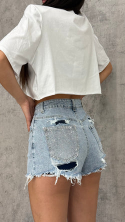 Shorts Silver Diamond Blu