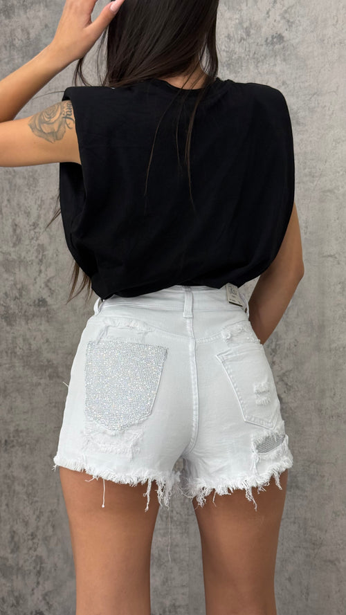 Shorts Silver Diamond White