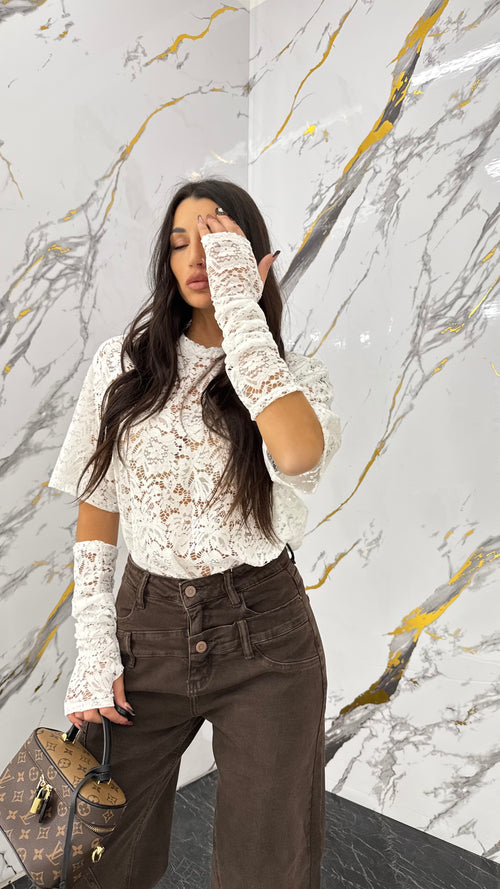 T-Shirt Manicotto Lace - 2 colori