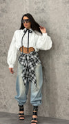 Jeans Ballon Blouse Black