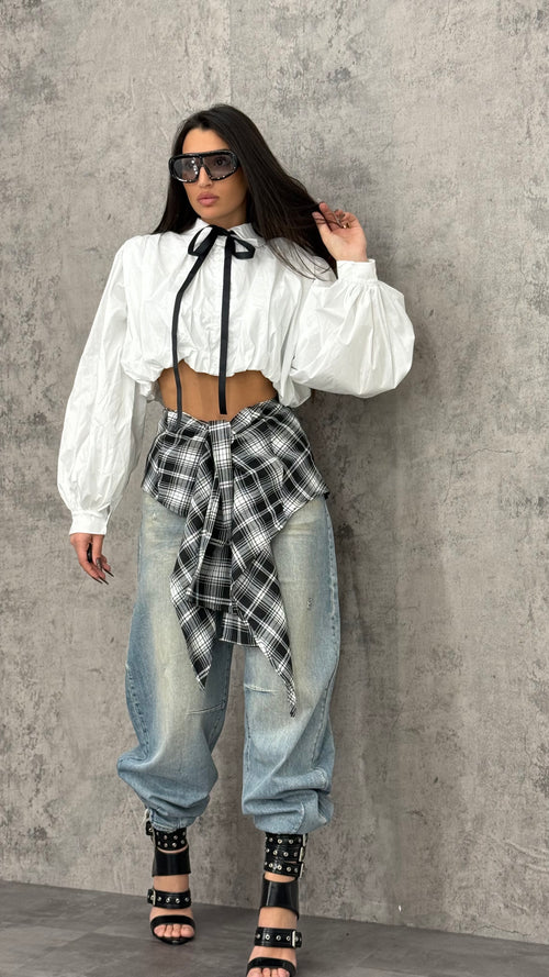 Jeans Ballon Blouse Black