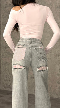 Jeans Pink Diamond Black - 2