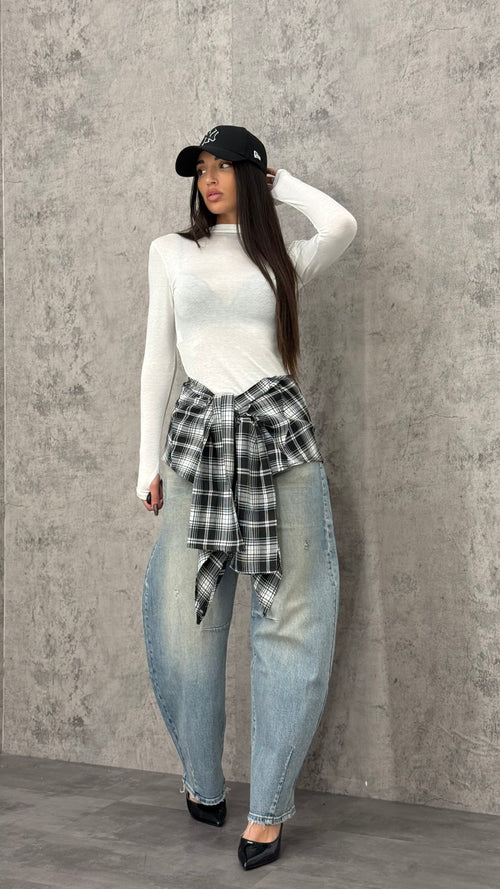 Jeans Ballon Blouse Black