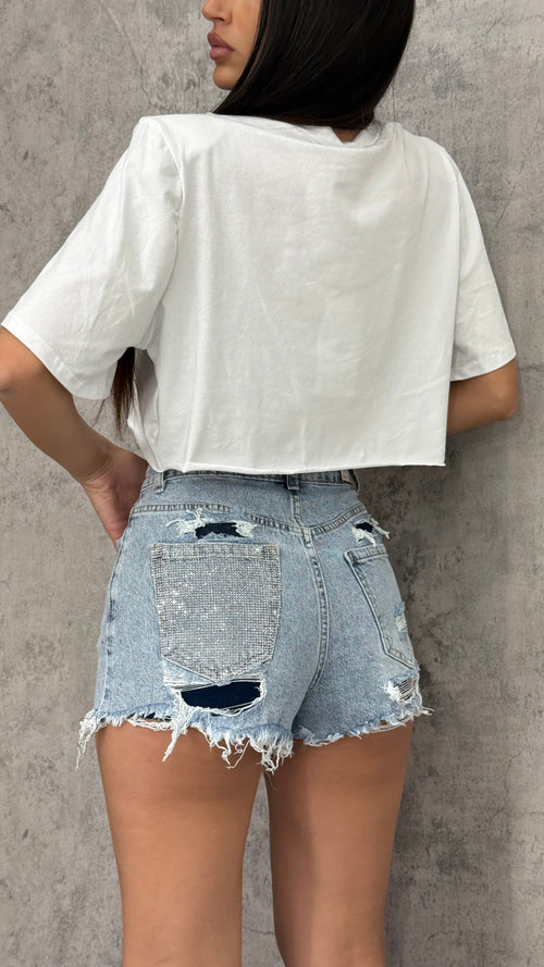 Shorts Silver Diamond Blu