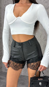 Shorts Ecopelle Pizzo - 2 colori