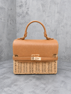 Borsa Lucchetto Paglia Marrone