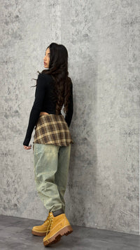 Jeans Baloon Blouse Brown - 3