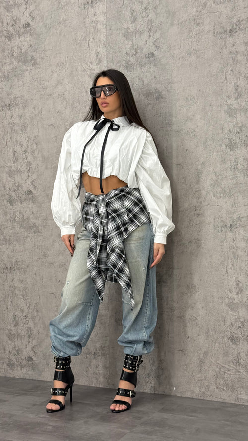 Jeans Ballon Blouse Black