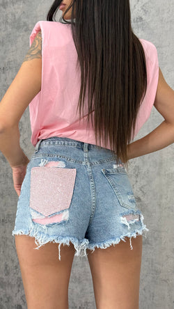 Shorts Pink Diamond Blu
