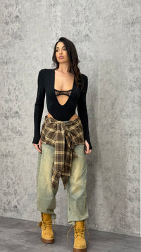 Jeans Baloon Blouse Brown - 4