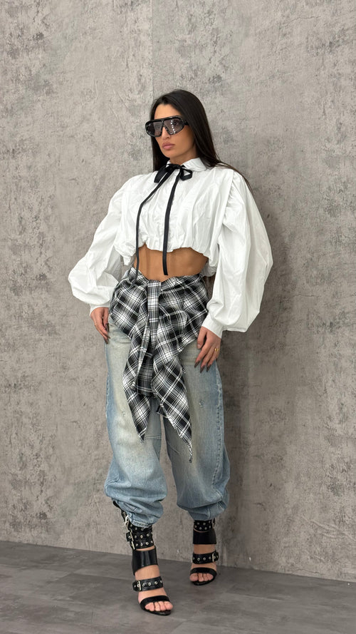 Jeans Ballon Blouse Black
