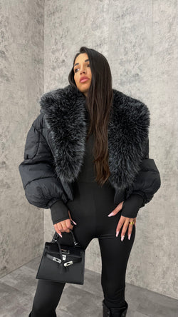 Piumino Crop Pelliccia