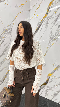 T-Shirt Manicotto Lace - 2 colori